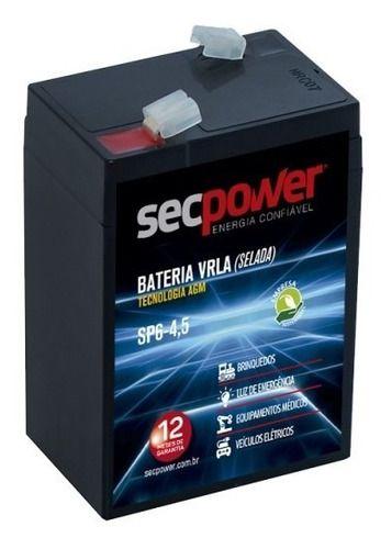 Imagem de Bateria 6v 4,5ah secpower sp6 moto elétrica brinquedo toys