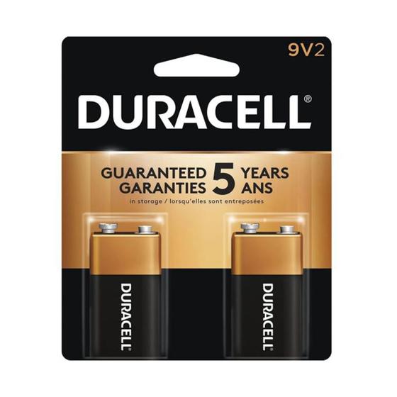 Bateria 9V Alcalina Duracell DURALOCK cartela com 2 unidades Menor preço em Bateria 9V Alcalina Duracell DURALOCK cartela com 2 unidades