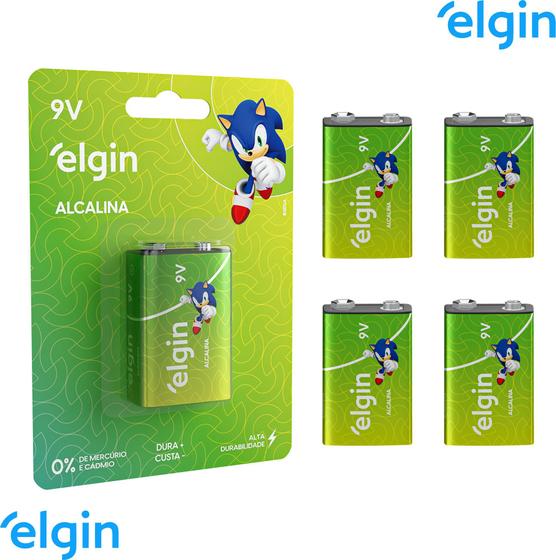 Imagem de Bateria 9v alcalina Kit c/ 5 unidades - ELGIN