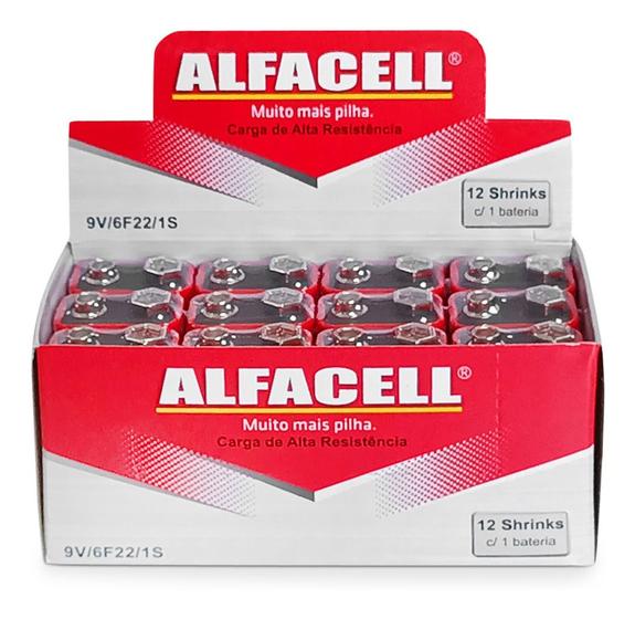 Bateria 9V Comum Alfacell Caixa Com 12 Uni Blister Violão Microfone Lanterna Menor preço em Bateria 9V Comum Alfacell Caixa Com 12 Uni Blister Violão Microfone Lanterna