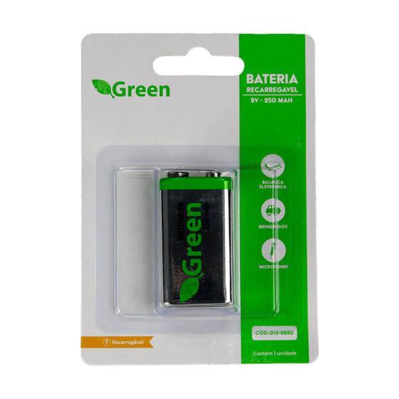 Bateria 9v Green Longa Duração - Recarregável - Dura Muito Menor preço em Bateria 9v Green Longa Duração - Recarregável - Dura Muito