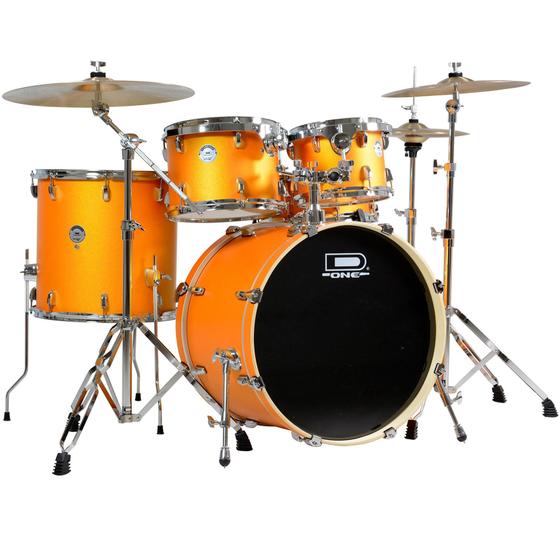 Imagem de Bateria Acústica D One Dr22 Orange Sparkle Completa Com Banco