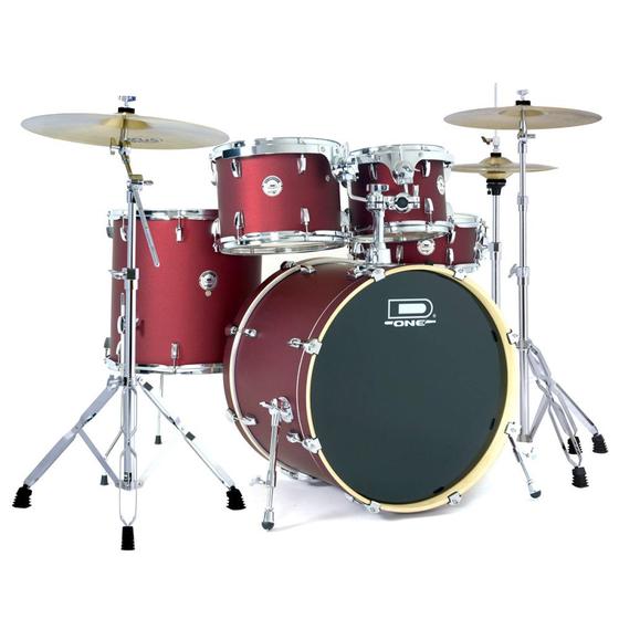 Imagem de Bateria Acústica D-One Rocket DR22 Red Satin Sparkle Bumbo 22 Polegadas