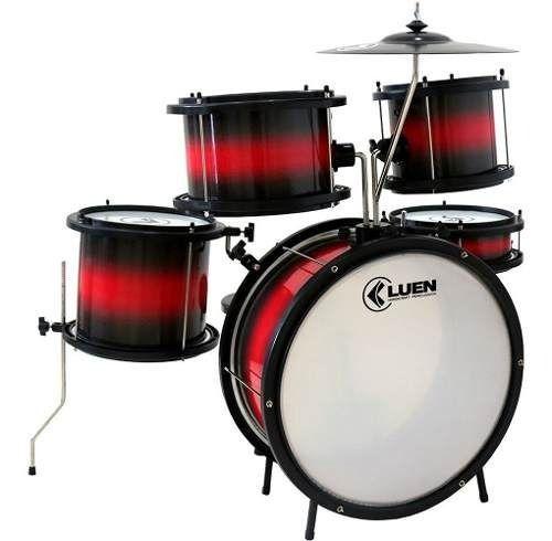 Imagem de Bateria Acústica Infantil Reforçada Luen Pop Kids Vermelha