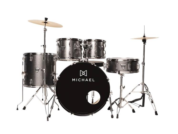 Imagem de Bateria Acústica Michael Trinity DMT220 GY Dark Gray Bumbo 20 Completa Cinza