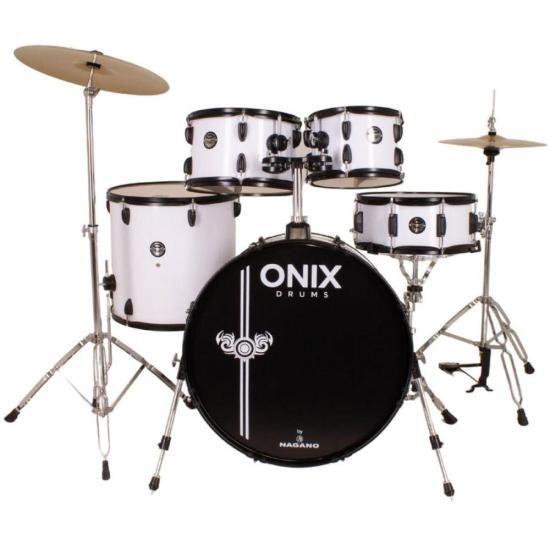 Imagem de Bateria Acústica Nagano Onix Drums Smart 20" Skinny Rock White