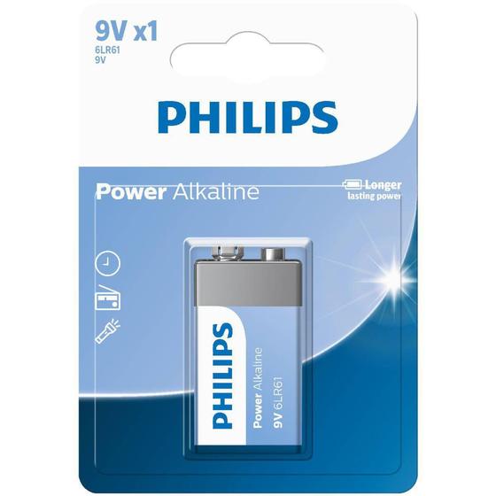 Bateria alcalina 9v 6lr61p1b/59 - PHILIPS Menor preço em Bateria alcalina 9v 6lr61p1b/59 - PHILIPS