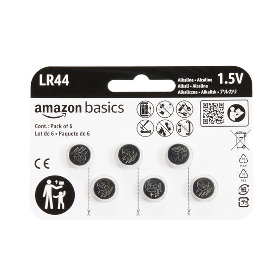 Imagem de Bateria Alcalina Amazon Basics LR44 1,5V - Pacote com 6