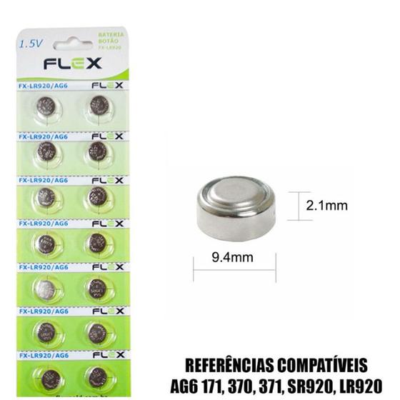 Bateria Alcalina Pilha 1,5V LR920 AG6 371 370 171 SR920 LR920 Menor preço em Bateria Alcalina Pilha 1,5V LR920 AG6 371 370 171 SR920 LR920