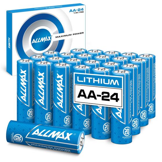 Imagem de Bateria Allmax AA de lítio 1,5 V 3200 mAh (24 unidades)