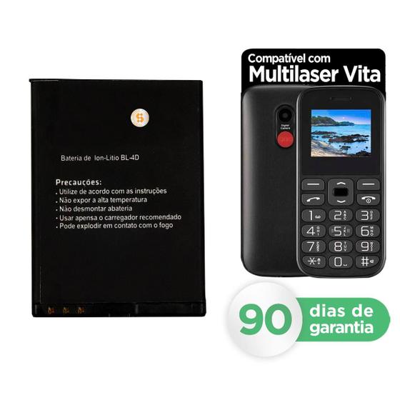 Imagem de Bateria BL-4D Vita ll P9016 Vita P9048 Compatível Multilaser