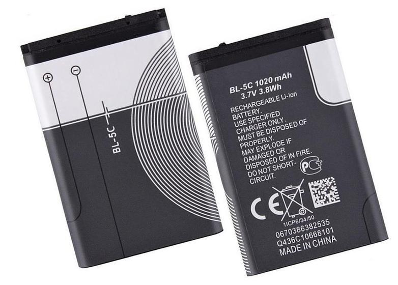 Bateria BL-5c 3.7v 1020mah Menor preço em Bateria BL-5c 3.7v 1020mah