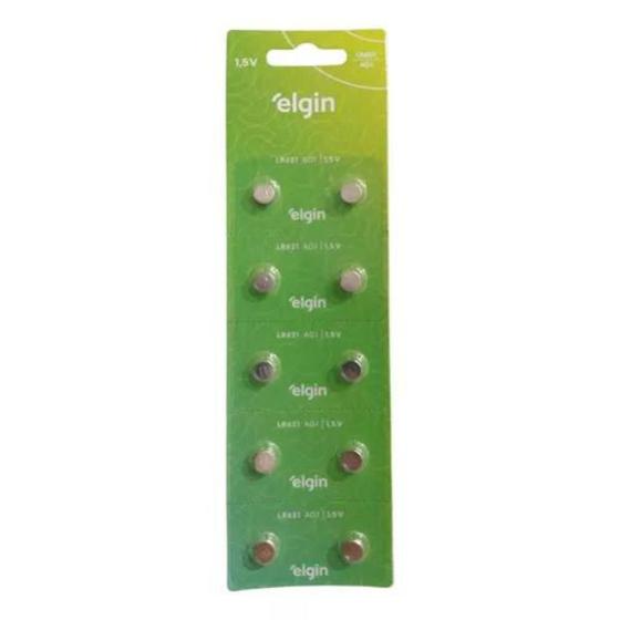 Bateria Botão Alcalina Lr621/ag1 Elgin 1,5v Blister C/10uni Menor preço em Bateria Botão Alcalina Lr621/ag1 Elgin 1,5v Blister C/10uni
