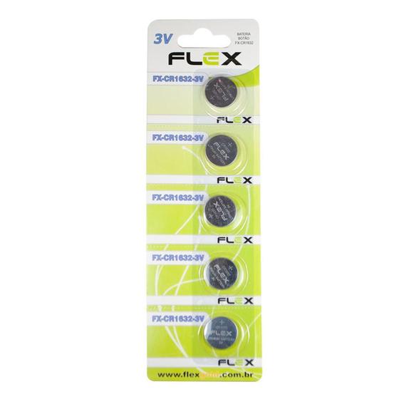 Imagem de Bateria Botão Cr 1632 Flex de Lítio 3 volts no Blister com 5 Unidades Lithium Original