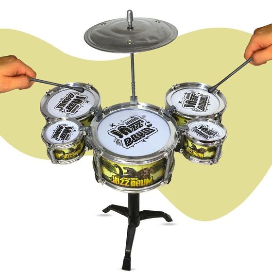 Imagem de Bateria Brinquedo Infantil Acústica 5 Tambores Musical