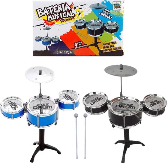 Imagem de Bateria Brinquedo Musical World Infantil Rock Star 4 Pcs