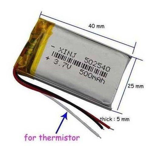 Imagem de Bateria Com 3 Fios 502540  3,7v 500mah 5mm X 25mm X 40mm