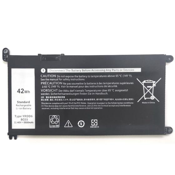 Imagem de Bateria Compatível Para Notebook Dell 1vx1h 01vx1h 42wh yrdd6