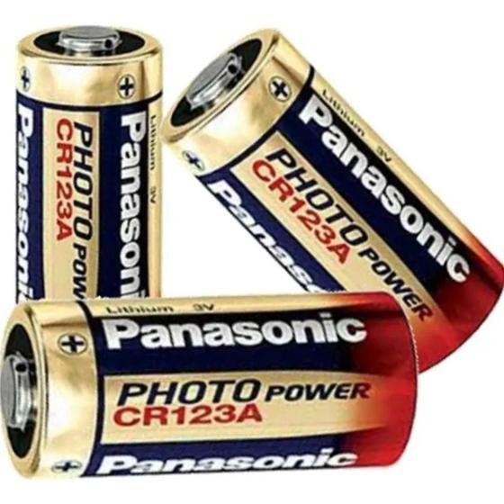 Imagem de Bateria Cr123A Panasonic Lithium 3V Original Kit 3 Pilha