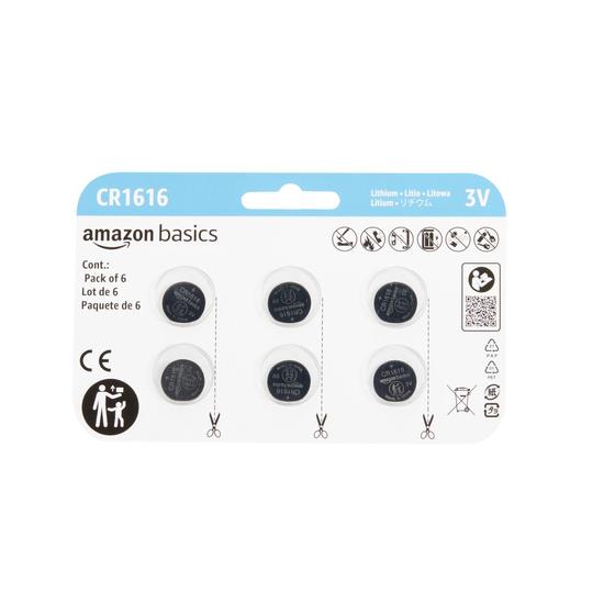 Imagem de Bateria CR1616 Amazon Basics - 3V (Pacote com 6)