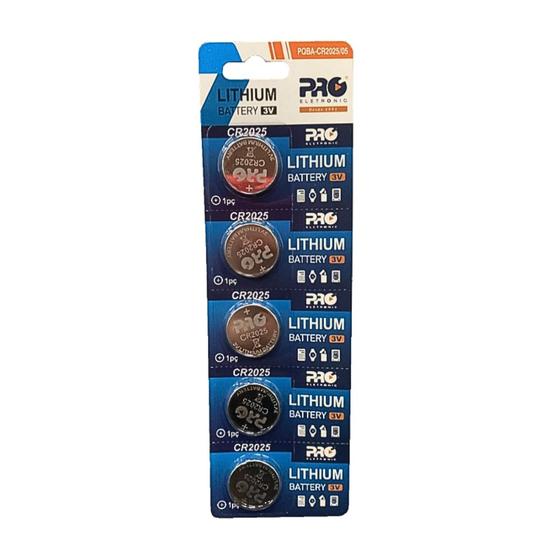 Imagem de Bateria CR2025 Proeletronic PQBA-CR2025/05 Lithium com 5 Unidades