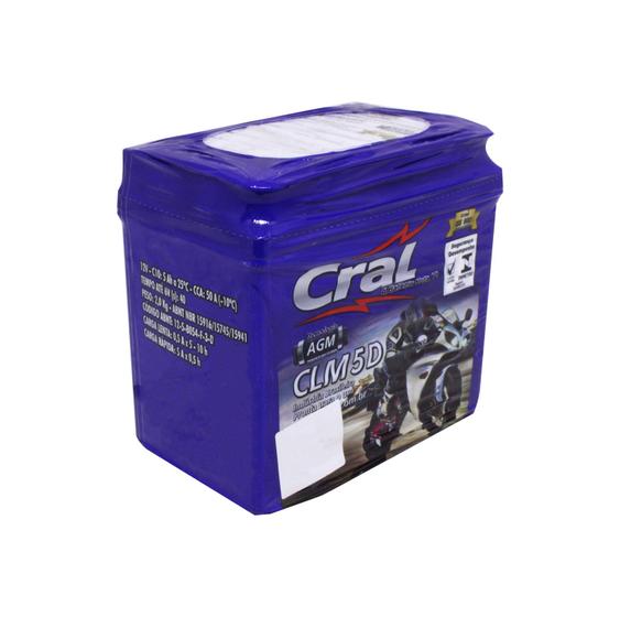 Imagem de Bateria Cral Clm5-D (Ytx5l-bs) Cg-Cargo-Fan-Titan 125-150/Xlr 125/Nxr 125-150 Bros KS Pop 100/Zig 50-100/ Super 50-100