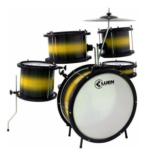 Imagem de Bateria Criança Infantil Luen Pop Kids Completa Com Prato