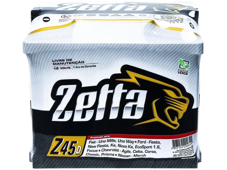 Bateria de Carro Zetta Green Energy - 45Ah 12V Polo Positivo Direito MGE Menor preço em Bateria de Carro Zetta Green Energy - 45Ah 12V Polo Positivo Direito MGE