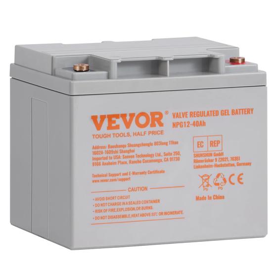 Imagem de Bateria de ciclo profundo VEVOR 40AH 12V AGM Marine com certificação UL