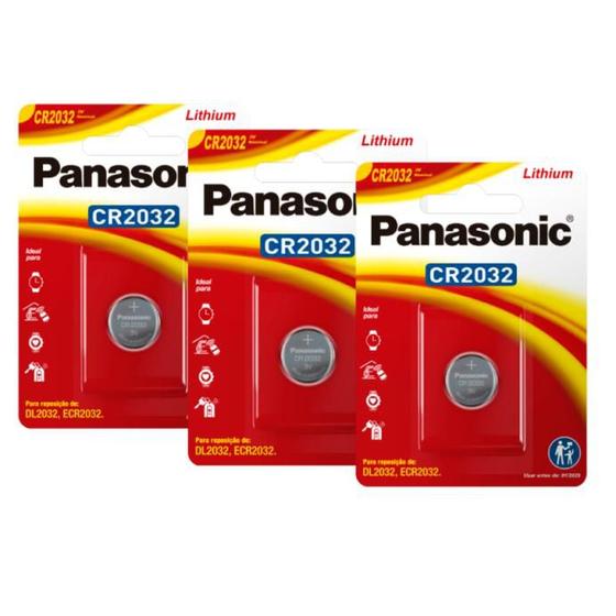 Imagem de Bateria de Lithium Botão CR 2032 Panasonic - kit com 3 unidades