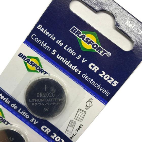 Imagem de Bateria de Lítio 3V CR2025 com 5 Unidades