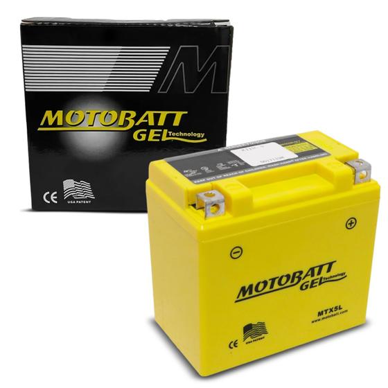 Imagem de Bateria de Moto Motobatt CG 125 ES Compatível CG 150 Titan ES Bros Mix ES 12V Amarelo MTX5L