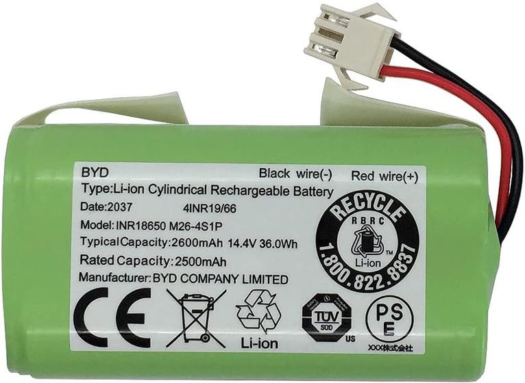 Bateria de substituição para aspiradores robôs, com 2600mAh, 14.4v Menor preço em Bateria de substituição para aspiradores robôs, com 2600mAh, 14.4v