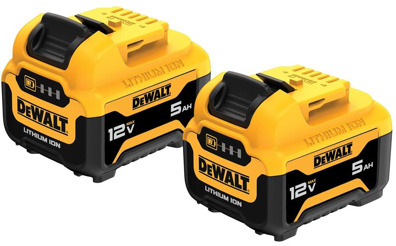 Imagem de Bateria DEWALT 12V MAX 5Ah, íon de lítio, pacote com 2 unidades (DCB126-2)