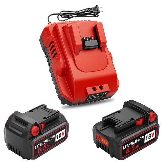 Imagem de Bateria e carregador 18V 6.5Ah para Milwaukee m18 (pacote com 2)