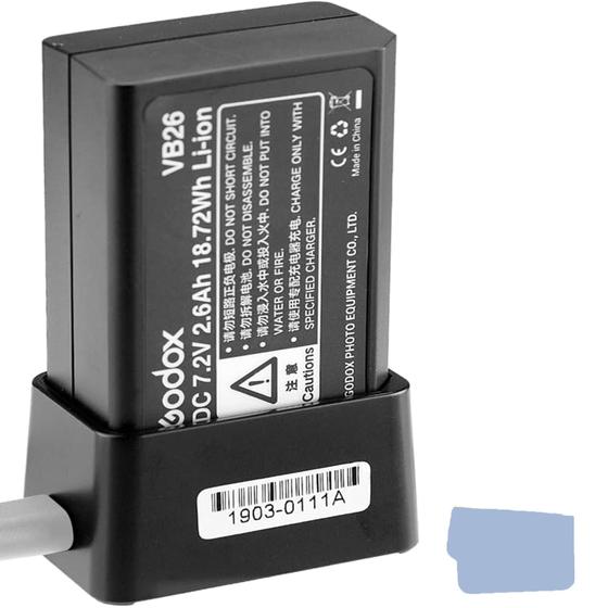 Imagem de Bateria e Carregador Li-ion 2600mAh 7,2V para Flash Godox V1