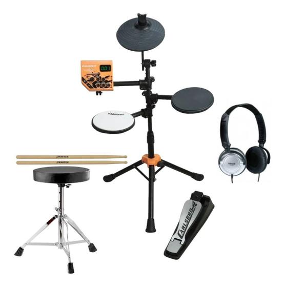 Imagem de Bateria Eletronica Carlsbro Rock 50 Kit Com Banco E Fone