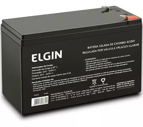 Imagem de Bateria elgin 12v 7ah selada de chumbo vrla alarf1 alarme/nobreak