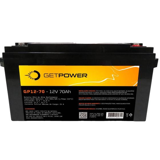 Imagem de Bateria Estacionaria Getpower 12 Volts GP12-70