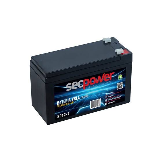 Bateria Estacionária Sec Power 7AH 12V VRLA AGM Nobreak Energia Solar ...