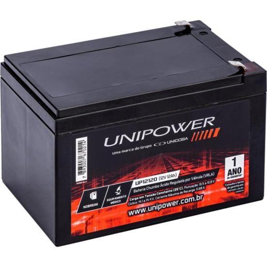 Imagem de Bateria Estacionária Selada 12V 12Ah VRLA UP12120 Unipower