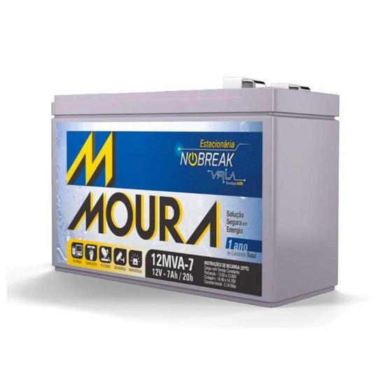 Bateria estacionária VRLA Moura 12MVA-7 12VDC 7Ah Menor preço em Bateria estacionária VRLA Moura 12MVA-7 12VDC 7Ah