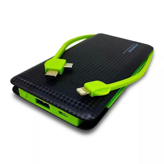 Bateria Externa Power Bank 10000 Mah Slim V8 Lightning Tipo C Menor preço em Bateria Externa Power Bank 10000 Mah Slim V8 Lightning Tipo C