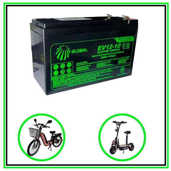 Imagem de Bateria Gel Selada 12v 10ah Global - Ciclo Profundo Ev12-10