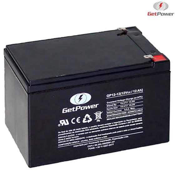 Imagem de bateria Getpower 12v-12ah P/ Alarme Nobreak E Cerca Eletrica outros