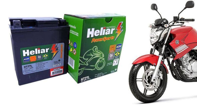 Imagem de Bateria Heliar Powersports 6 Amperes 12v Htz7l Honda Tornado Twister Até 2008 Cb 300 Cg TItan 150 Nx 400 Falcon Yamaha Ys Fazer Lander 250 Ate 2017