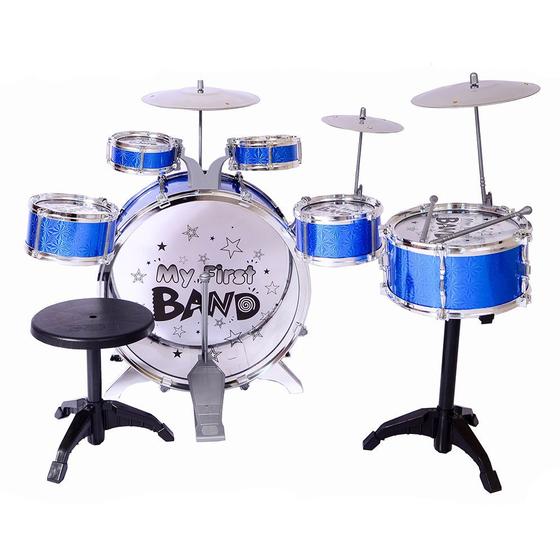 Bateria Acústica Infantil Mini 3 Tambores Brinquedo Musica - Escorrega o Preço
