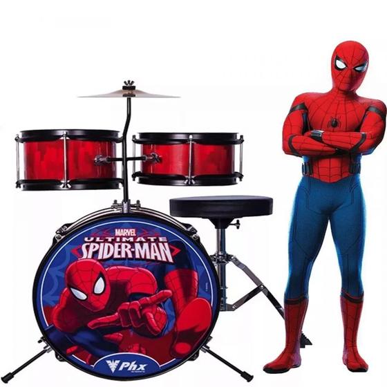 Bateria Infantil Homem Aranha Marvel Spider BIM-S2 Vermelho - PHX ...