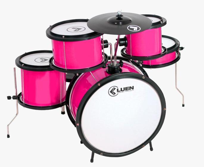 Bateria Infantil Luen 44003RS Pop Rosa Menor preço em Bateria Infantil Luen 44003RS Pop Rosa