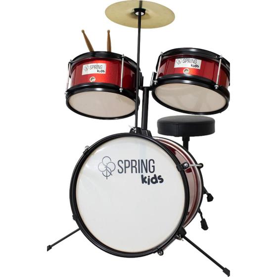 Imagem de Bateria Infantil Musical Spring Kids Spk15-Vm Vermelha